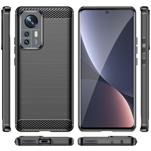 Techsuit - Carbon Silicone - Xiaomi 12 / 12X - Black
