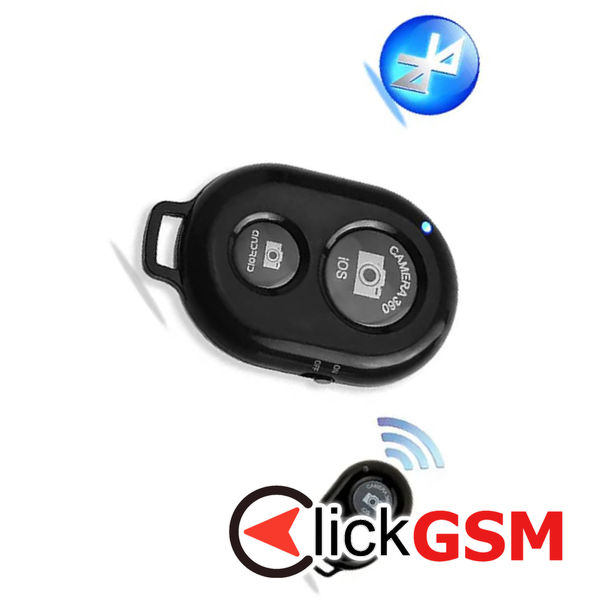 Techsuit - Bluetooth Remote Control (RMC-01) - for Selfie, iOS 360° Camera, Android, CR2032 Battery - Black