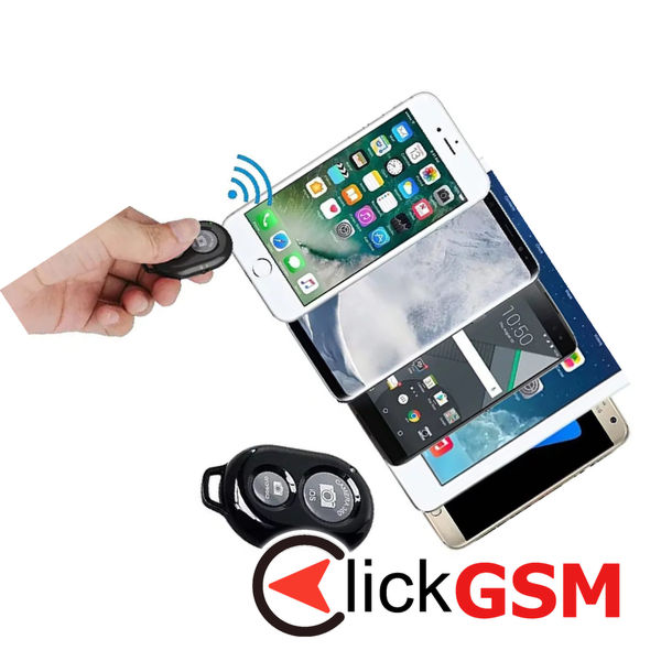 Techsuit - Bluetooth Remote Control (RMC-01) - for Selfie, iOS 360° Camera, Android, CR2032 Battery - Black