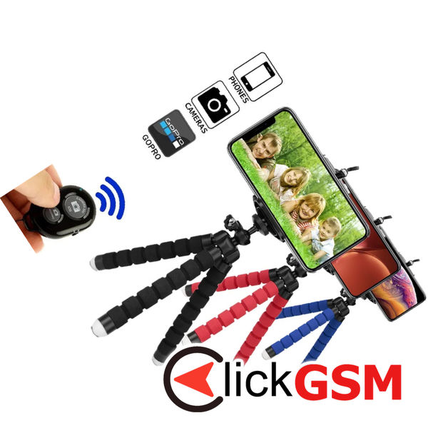 Techsuit - Bluetooth Remote Control (RMC-01) - for Selfie, iOS 360° Camera, Android, CR2032 Battery - Black