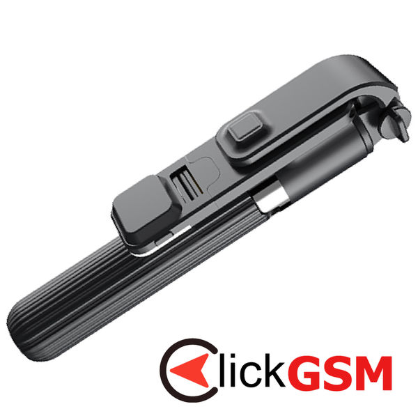 Techsuit - Selfie Stick (L03S) - with Bluetooth Remote, Stable Tripod Mount, Led Light, 84cm - Black