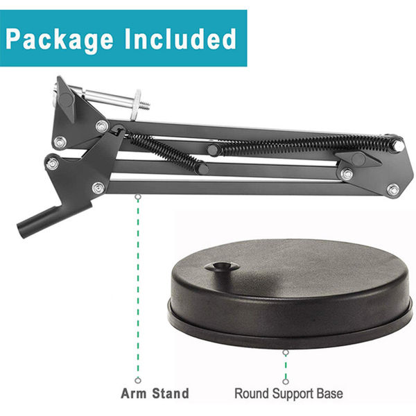 Techsuit - Desk Holder (GT6) - Adjustable Arm for Multipurpose Use with 1/4 Screw Compatibility - Black