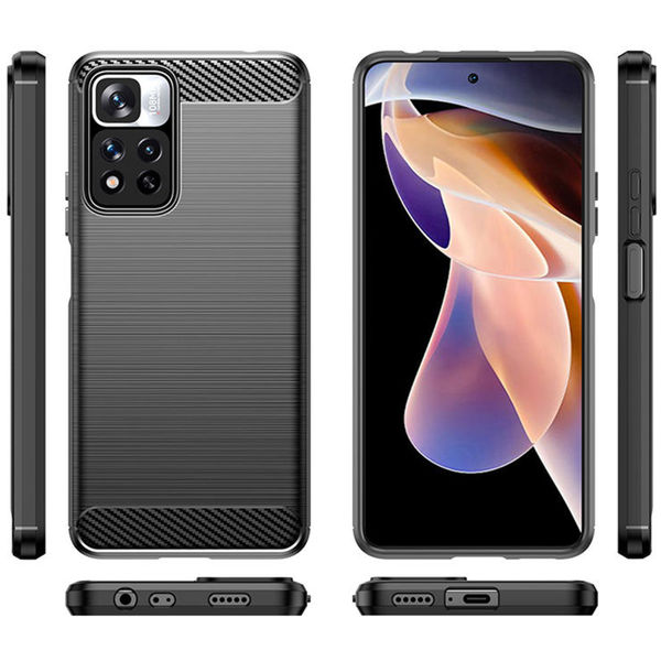 Techsuit - Carbon Silicone - Xiaomi Redmi Note 11 Pro+ 5G - Black