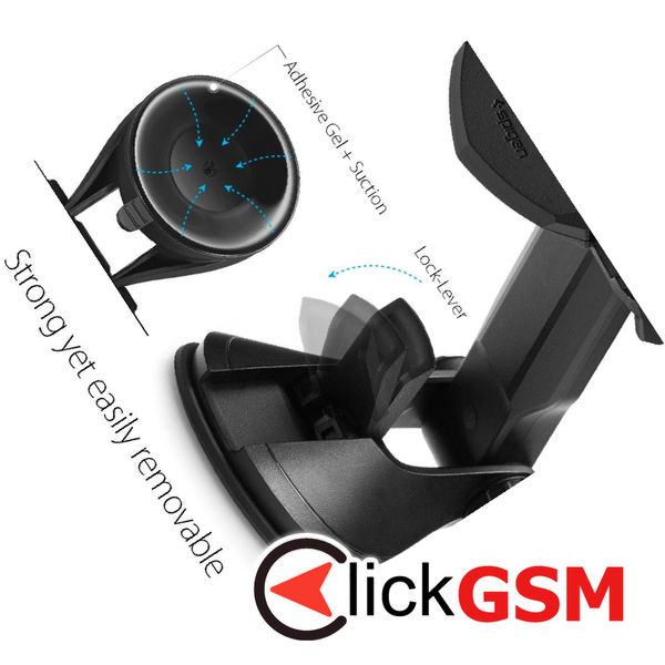 Spigen - Car Holder (TS35) - Automatic Lock for Dashboard, Windshield - Black