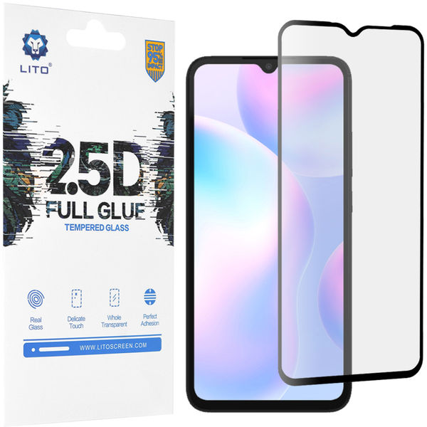 Lito - 2.5D FullGlue Glass - Xiaomi Redmi 9A / Redmi 9AT / Redmi 9C / Redmi 9C NFC / Redmi 10A - Black