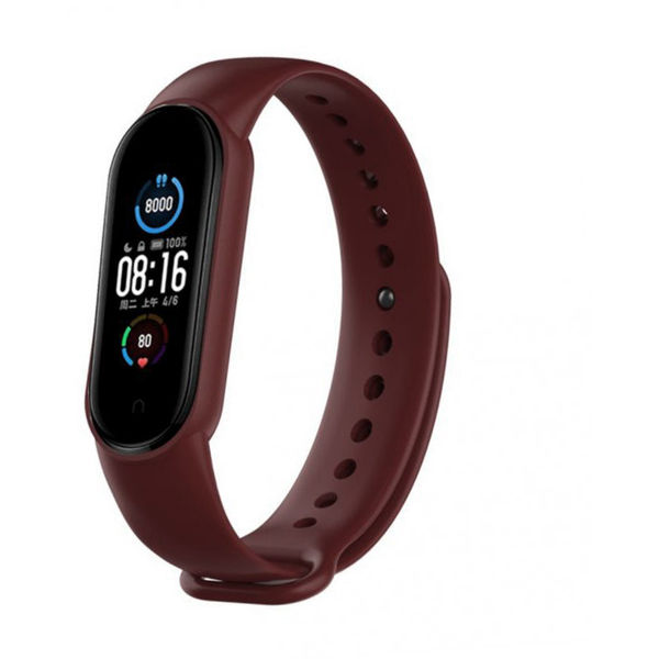 Techsuit - Watchband (W013) - Xiaomi Mi Band 5 / 5 NFC / 6 / 6 NFC / Amazfit Band 5 - Dark Red