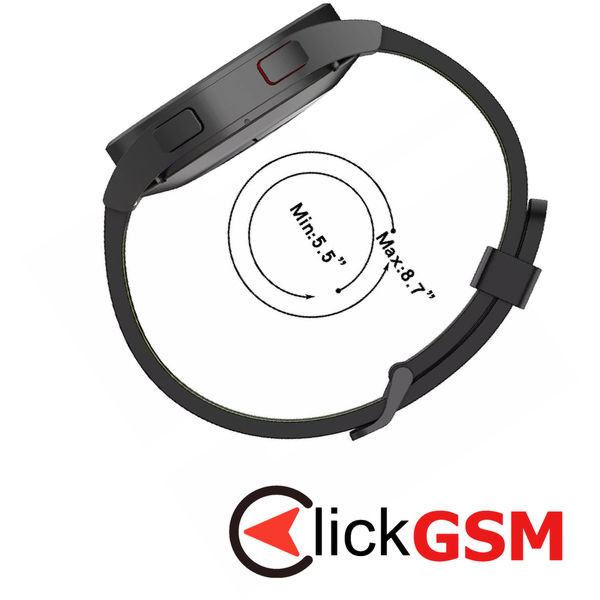 Techsuit - Watchband 20mm (W002) - Samsung Galaxy Watch 4/5/Active 2, Huawei Watch GT 3 (42mm)/GT 3 Pro (43mm) - Black