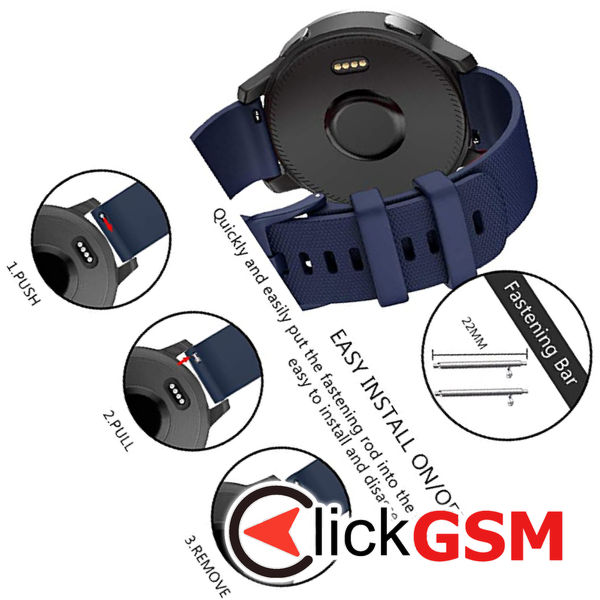 Techsuit - Watchband 20mm (W006) - Samsung Galaxy Watch 4/5/Active 2, Huawei Watch GT 3 (42mm)/GT 3 Pro (43mm) - Blue