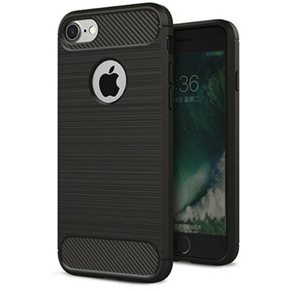 Techsuit - Carbon Silicone - iPhone 7 / iPhone 8 - Black