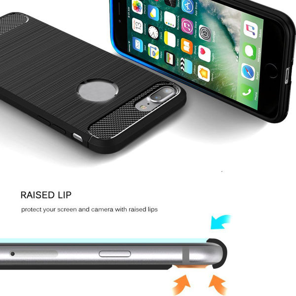 Techsuit - Carbon Silicone - iPhone 7 Plus - Black