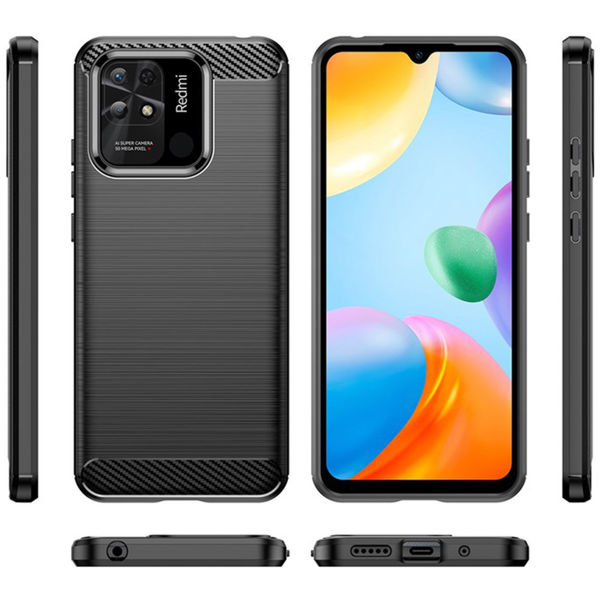 Techsuit - Carbon Silicone - Xiaomi Redmi 10C - Black