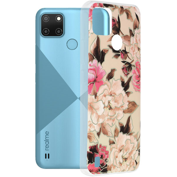 Techsuit - Marble Series - Realme C21Y / C25Y - Mary Berry Nude