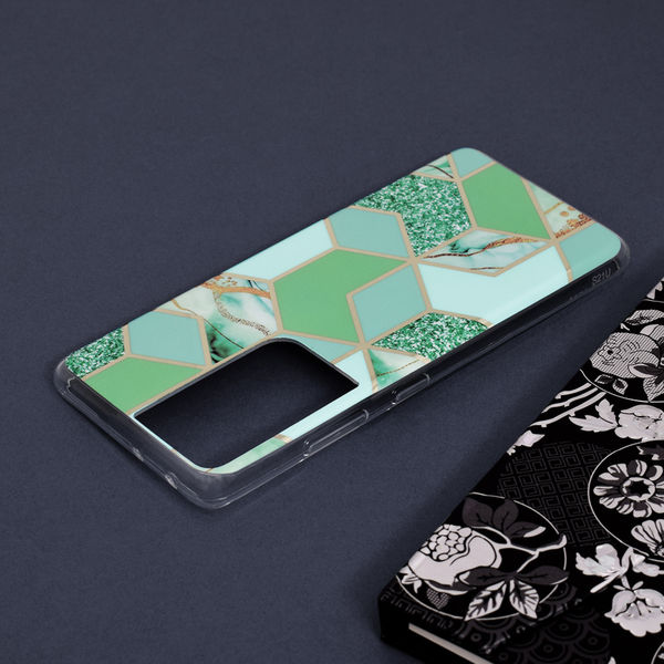 Techsuit - Marble Series - Samsung Galaxy S21 Ultra - Green Hex