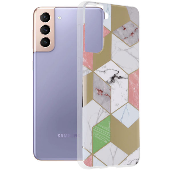 Techsuit - Marble Series - Samsung Galaxy S21 Plus - Purple Hex