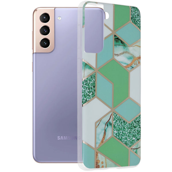 Techsuit - Marble Series - Samsung Galaxy S21 Plus - Green Hex