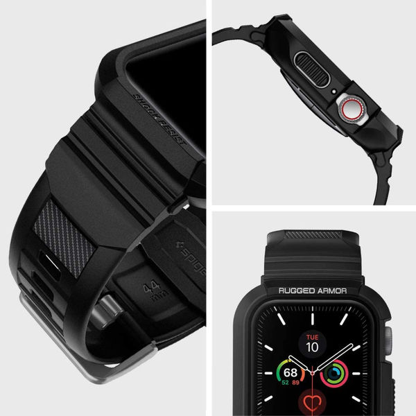 Spigen - Rugged Armor Pro - Apple Watch 4/5/6/7/8/9/SE/SE 2 (44/45mm) - Black