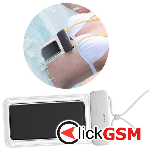 Baseus - Waterproof Case Lets Go (ACFSD-D02) - Universal Cover for Mobile Phones, IPX8, max 7.2 - White