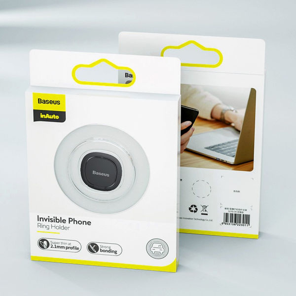 Baseus - Phone Ring Invizible (SUYB-0S) - Standing and Folding Feature - Silver