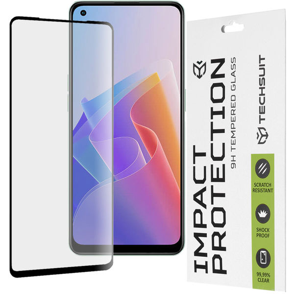 Techsuit - 111D Full Cover / Full Glue Glass - Oppo Reno7 4G / Reno7 Lite / Reno8 Lite / OnePlus Nord N20 5G - Black