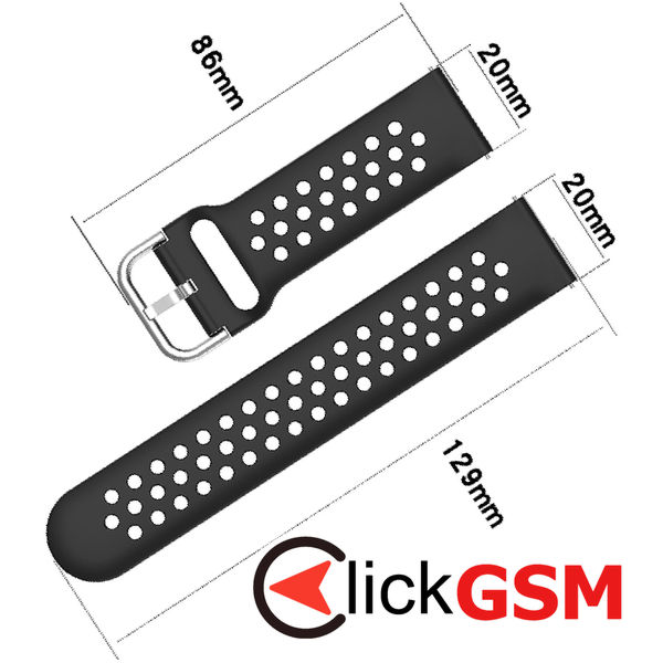 Techsuit - Watchband 20mm (W004) - Samsung Galaxy Watch 4/5/Active 2, Huawei Watch GT 3 (42mm)/GT 3 Pro (43mm) - Dark Blue