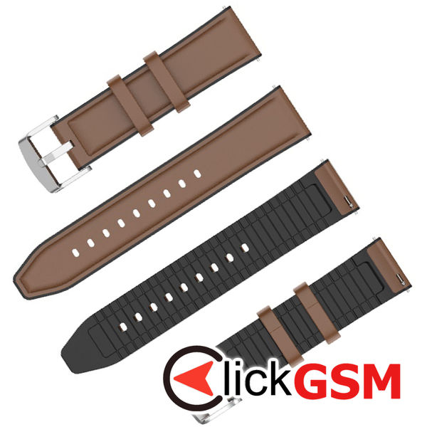 Techsuit - Watchband 20mm (W007) - Samsung Galaxy Watch 4/5/Active 2, Huawei Watch GT 3 (42mm)/GT 3 Pro (43mm) - Brown