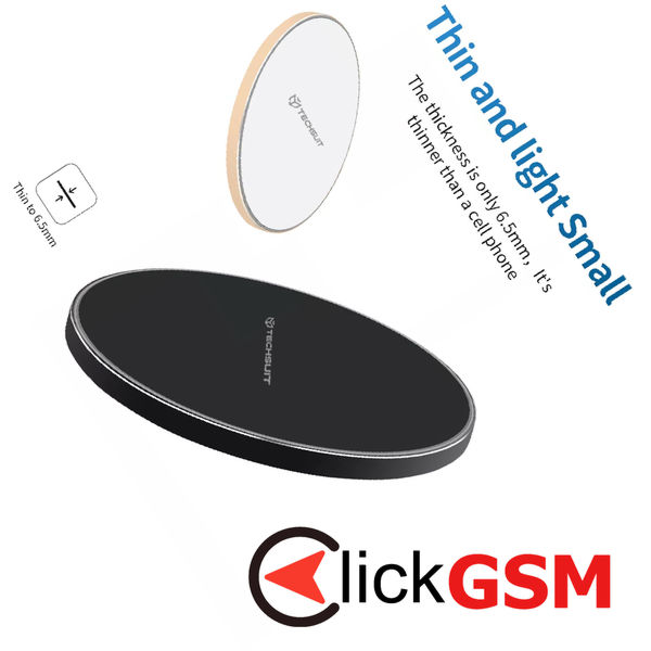 Techsuit - Wireless Charger Premium (CHWR002) - RGB Colors, 10W - Black