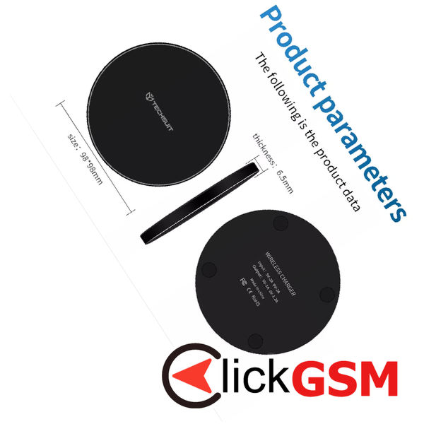 Techsuit - Wireless Charger Premium (CHWR002) - RGB Colors, 10W - Black