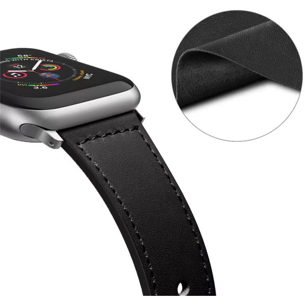 Techsuit - Watchband (W033) for MEN - Apple Watch 1/2/3/4/5/6/7/8/9/10/SE/SE 2/Ultra/Ultra 2 (42/44/45/46/49mm) - Black