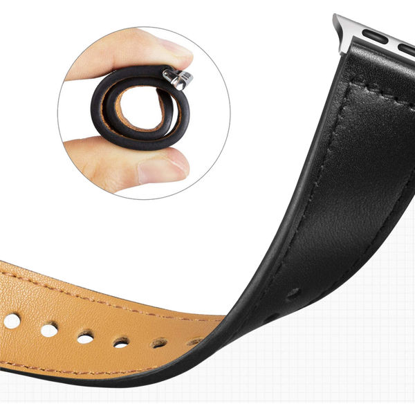 Techsuit - Watchband (W033) for MEN - Apple Watch 1/2/3/4/5/6/7/8/9/10/SE/SE 2/Ultra/Ultra 2 (42/44/45/46/49mm) - Black