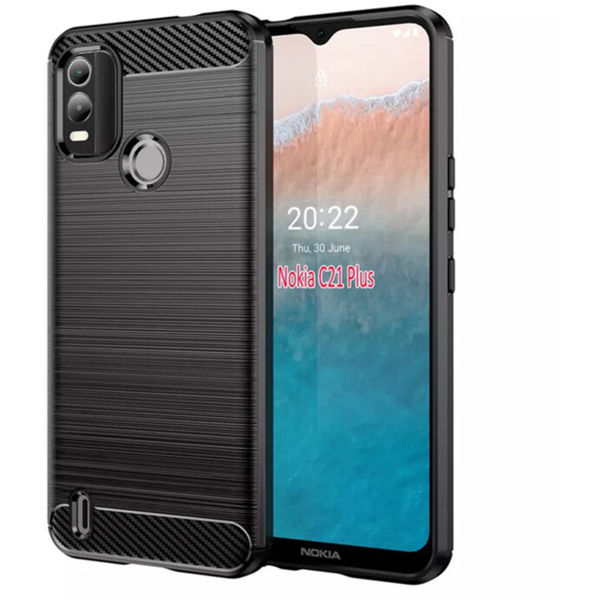 Techsuit - Carbon Silicone - Nokia C21 Plus - Black