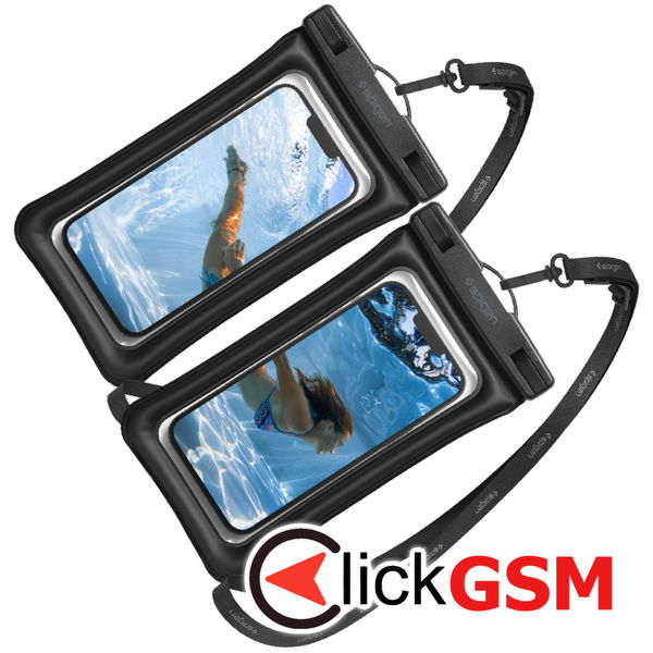 Spigen - (2 pack) Waterproof Case (A610) - IPX8, for Phone, max 6.9 - Black
