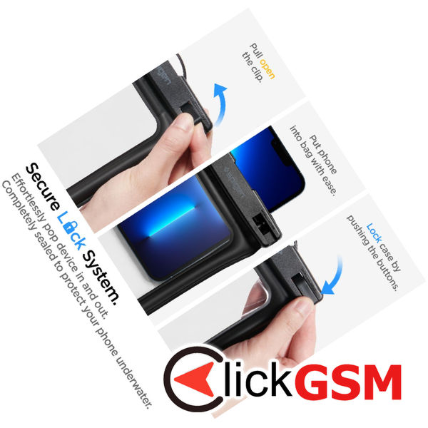 Spigen - (2 pack) Waterproof Case (A610) - IPX8, for Phone, max 6.9 - Black