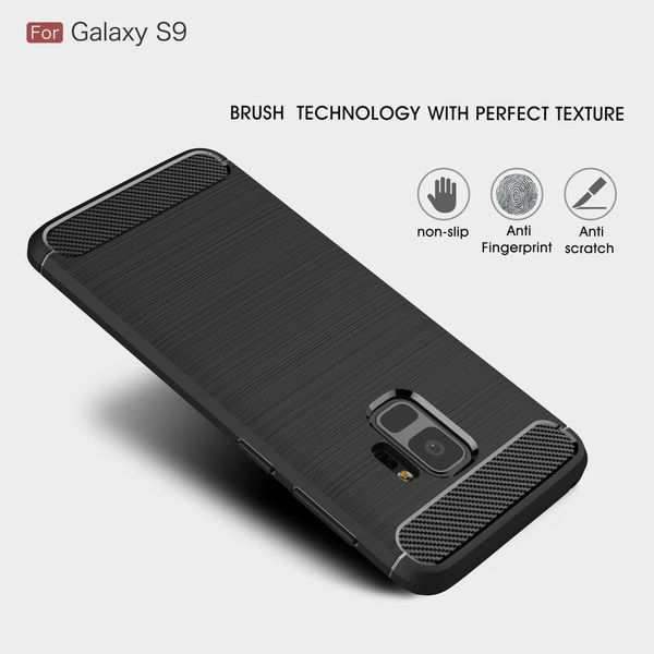 Techsuit - Carbon Silicone - Samsung Galaxy S9 - Black