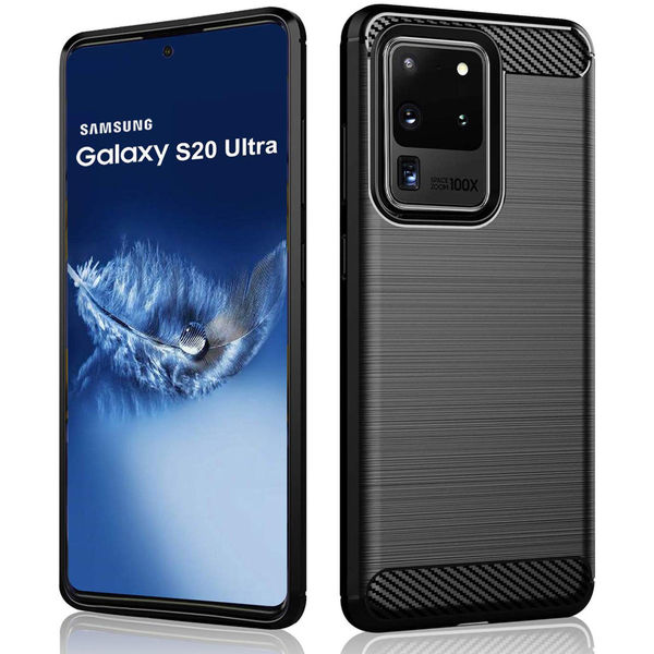 Techsuit - Carbon Silicone - Samsung Galaxy S20 Ultra 4G / S20 Ultra 5G - Black