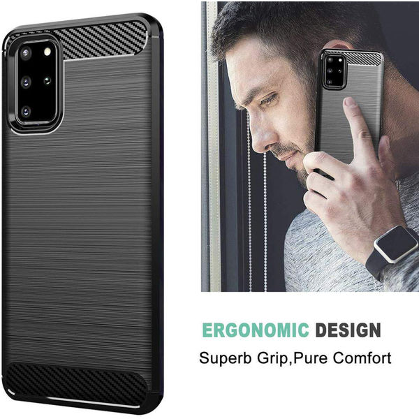 Techsuit - Carbon Silicone - Samsung Galaxy S20 Plus 4G / S20 Plus 5G - Black