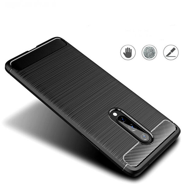 Techsuit - Carbon Silicone - OnePlus 8 - Black