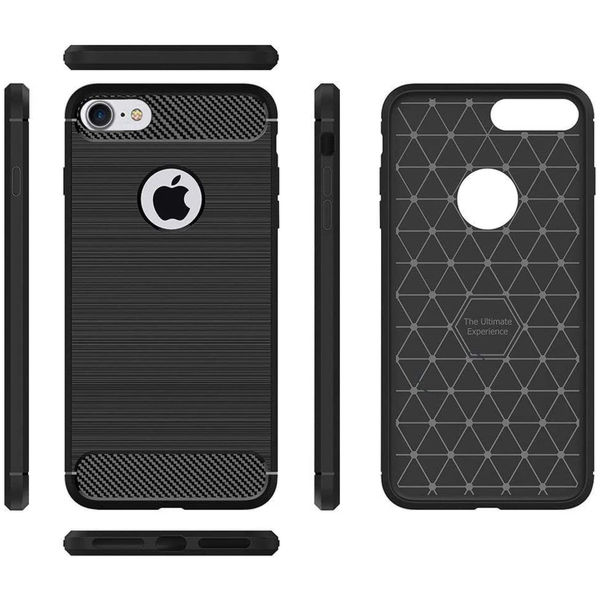 Techsuit - Carbon Silicone - iPhone 8 Plus - Black