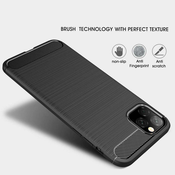 Techsuit - Carbon Silicone - iPhone 11 Pro Max - Black