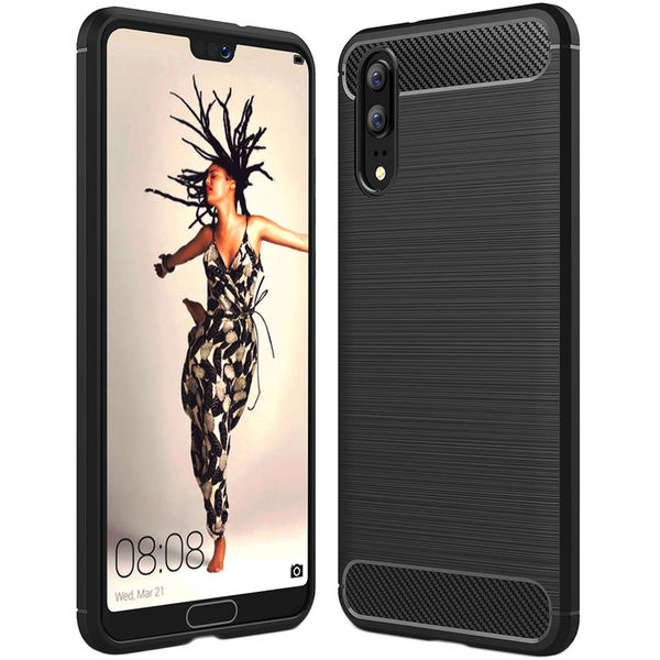Techsuit - Carbon Silicone - Huawei P20 - Black