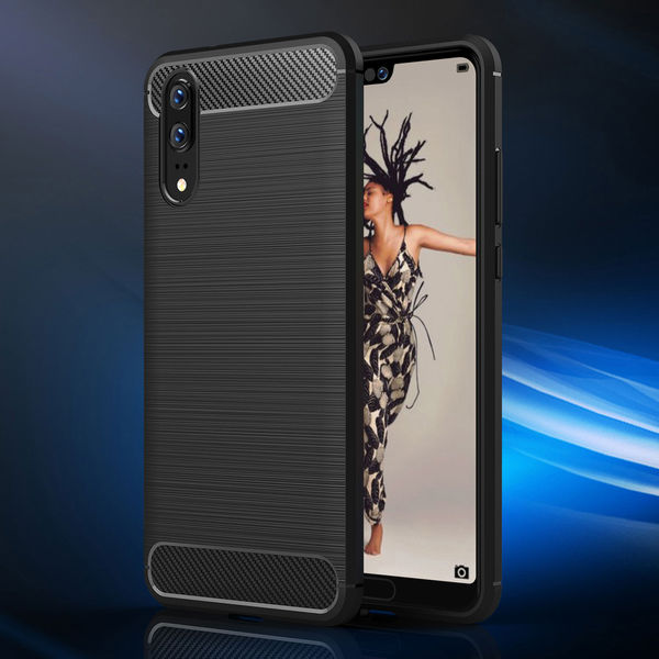 Techsuit - Carbon Silicone - Huawei P20 - Black