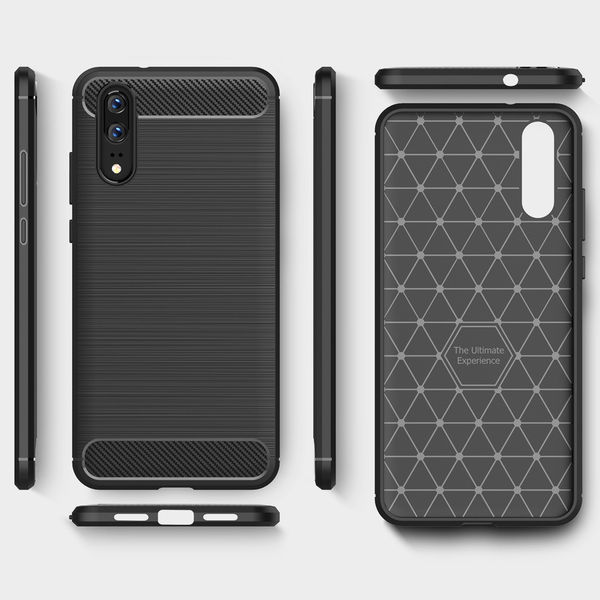 Techsuit - Carbon Silicone - Huawei P20 - Black