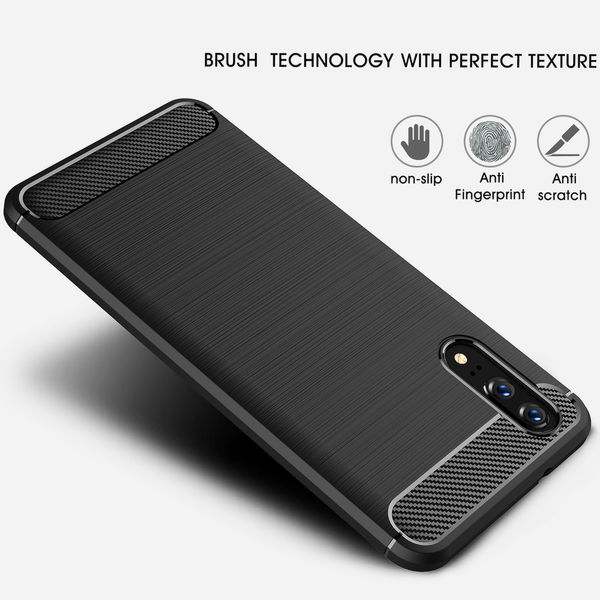 Techsuit - Carbon Silicone - Huawei P20 - Black