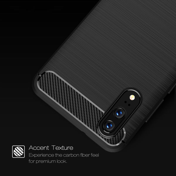 Techsuit - Carbon Silicone - Huawei P20 - Black