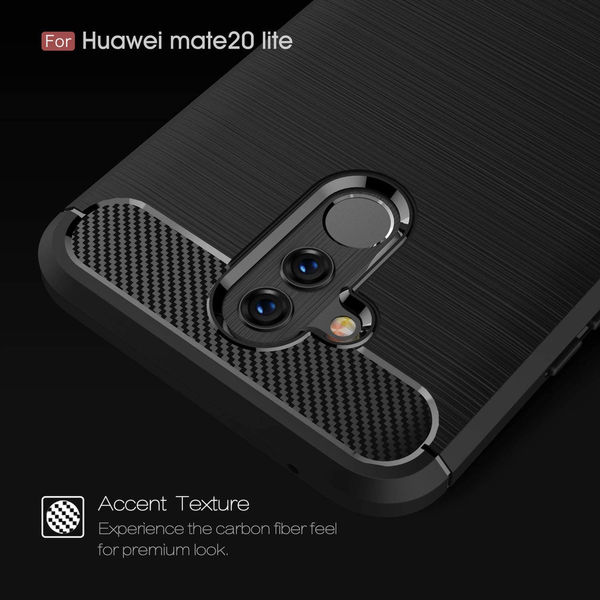 Techsuit - Carbon Silicone - Huawei Mate 20 lite - Black