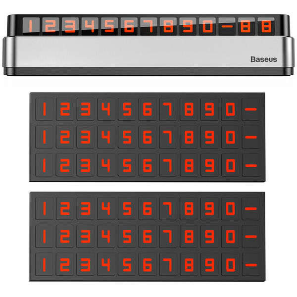Baseus - Parking Number Moonlight Box Series (ACNUM-B0S) - for Dashboard - Silver