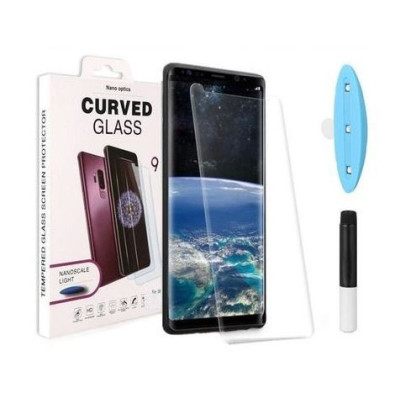 Folie Sticla Securizata curbata cu adeziv prin aplicare UV light Samsung Galaxy S22 Transparent