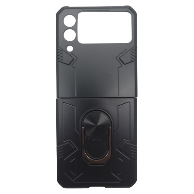 Husa din plastic dur cu inel de support pentru Samsung Galaxy Z Flip 3 Negru