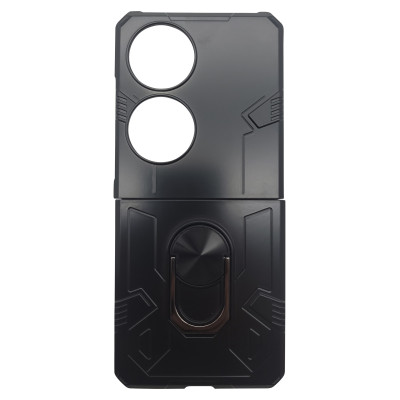 Husa din plastic dur cu inel de support pentru Huawei P50 pocket Negru