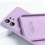 Husa din silicon compatibila cu iPhone 13 cu protectie la camera,silk touch, interior din catifea, Lila