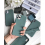 Husa din silicon compatibila cu iPhone 13 cu protectie la camera,silk touch, interior din catifea, Verde inchis